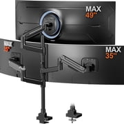 Triple Monitor Arm for up to 49" Screens, 44 lbs per Arm, VESA 75/100 mm, Black