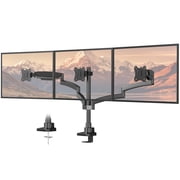 PUTORSEN Triple Monitor Mount for 17 to 32 inch Screens, Fully Adjustable 3 Monitor Stand with Heavy Duty Clamp and Grommet Mounting, 22 lbs per Arm