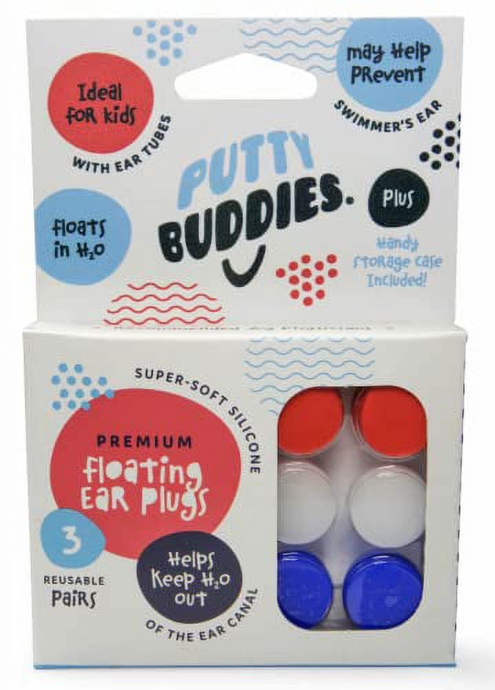 PUTTY BUDDIES Floating Earplugs 3Pair Pack â€“ Soft Silicone Ear Plugs