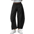 thumbnail image 1 of PUWEI Women's Barrel Leg Sweatpants High Waist Wide Leg Joggers Soft Lounge Pants with Pocket, 1 of 7