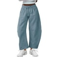 thumbnail image 1 of PUWEI Women's Barrel Leg Sweatpants High Waist Wide Leg Joggers Soft Lounge Pants with Pockets, 1 of 7