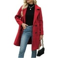 thumbnail image 1 of PUWEI Women's Casual Lapel Collar Wool Coat Double Breasted Elegant Peacoat with Pockets, 1 of 7
