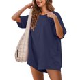 thumbnail image 1 of PUWEI Women's Casual Short Sleeve Romper Oversized Tee Athletic Jumpsuits Overalls Deep Pockets, 1 of 7