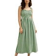 thumbnail image 1 of PUWEI Women's Casual Spaghetti Strap Dress Flowy Swing Boho Dress Stretchy Long Sundress with Side Pockets, 1 of 6