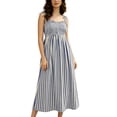 thumbnail image 1 of PUWEI Women's Casual Spaghetti Strap Dress Flowy Swing Boho Dress Stretchy Long Sundress with Side Pockets, 1 of 7