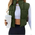 thumbnail image 1 of PUWEI Women's Cropped Puffer Vest Zip-up Stand Collar Padded Gilet Sleeveless Outwear with Pockets, 1 of 7