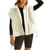PUWEI Women's Fuzzy Fleece Vest Jacket Sleeveless 