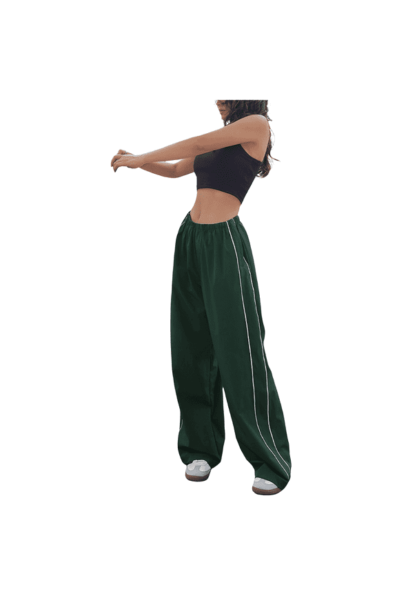 Women's Parachute Pants Elastic Waist Baggy Pants Casual Y2K Track Pants Trousers