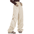 thumbnail image 1 of PUWEI Women's Parachute Pants Elastic Waist Baggy Pants Casual Y2K Track Pants Trousers, 1 of 7