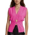 thumbnail image 1 of PUWEI Women's V Neck Vest Top Single Button Sleeveless Summer Knit Vest Pullover Tank Top, 1 of 7