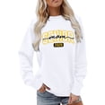 thumbnail image 1 of PUYAHG Casual Hoodies for Women Sweatshirts Graphic Loose Fit Fall Clothes Long Sleeve Crew Neck Pullover Regular Tops,Z1 White,S, 1 of 4