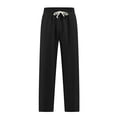 thumbnail image 1 of Tiweut Leisure Mens Pants Loose Fit Straight Leg Long Elastic Waisted Knit Drawstring Sports Trousers Black,3XL, 1 of 9
