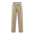 thumbnail image 1 of Tiweut Leisure Mens Pants Loose Fit Straight Leg Long Elastic Waisted Knit Drawstring Sports Trousers Khaki,XL, 1 of 9