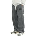 thumbnail image 1 of Tiweut Leisure Mens Pants Wide Leg Elastic Waisted Long Loose Fit Daily Wear Outdoor Drawstring Activities Lightweight Trousers for Man Grey,3XL, 1 of 5