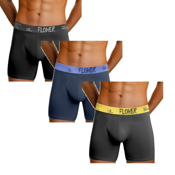 PUYAHG Men Boxer Panties Active Sports High Waist Performance Briefs 3 Pack Panty Man L