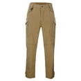 thumbnail image 1 of Tiweut Mens Pants Stretch Slim Fit Long Straight Leg Outdoor Workwear Durable Softshell Hiking Travel Elastic Waistband Trousers for Man Brown,XL, 1 of 9