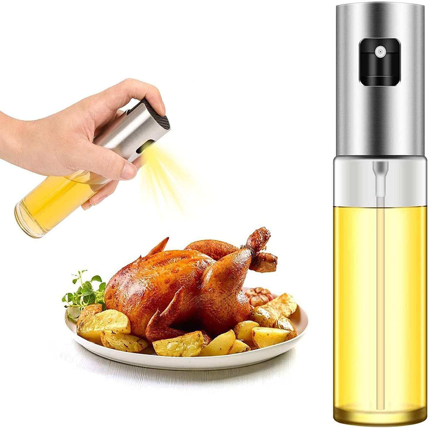 CBGGQ Olive Oil Sprayer, Oil Spray for Cooking, BBQ Cooking Spray Bottle, 7  oz / 210 ml Oil Sprayer Bottle, for Kitchen, Cooking, BBQ, Baking