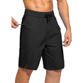thumbnail image 1 of PUZTLOY Men's Swim Trunks Quick Dry Board Shorts with Zipper Pockets Beach Shorts Bathing Suits for Men - No Mesh Liner Black S-3XL, 1 of 9