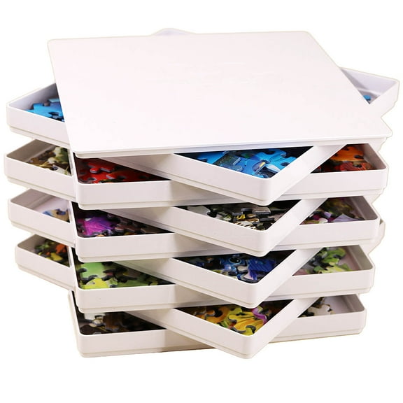 PUZZLE EZ Jigsaw Puzzle Sorters with Lid 8 Sorting Trays, 8 Count