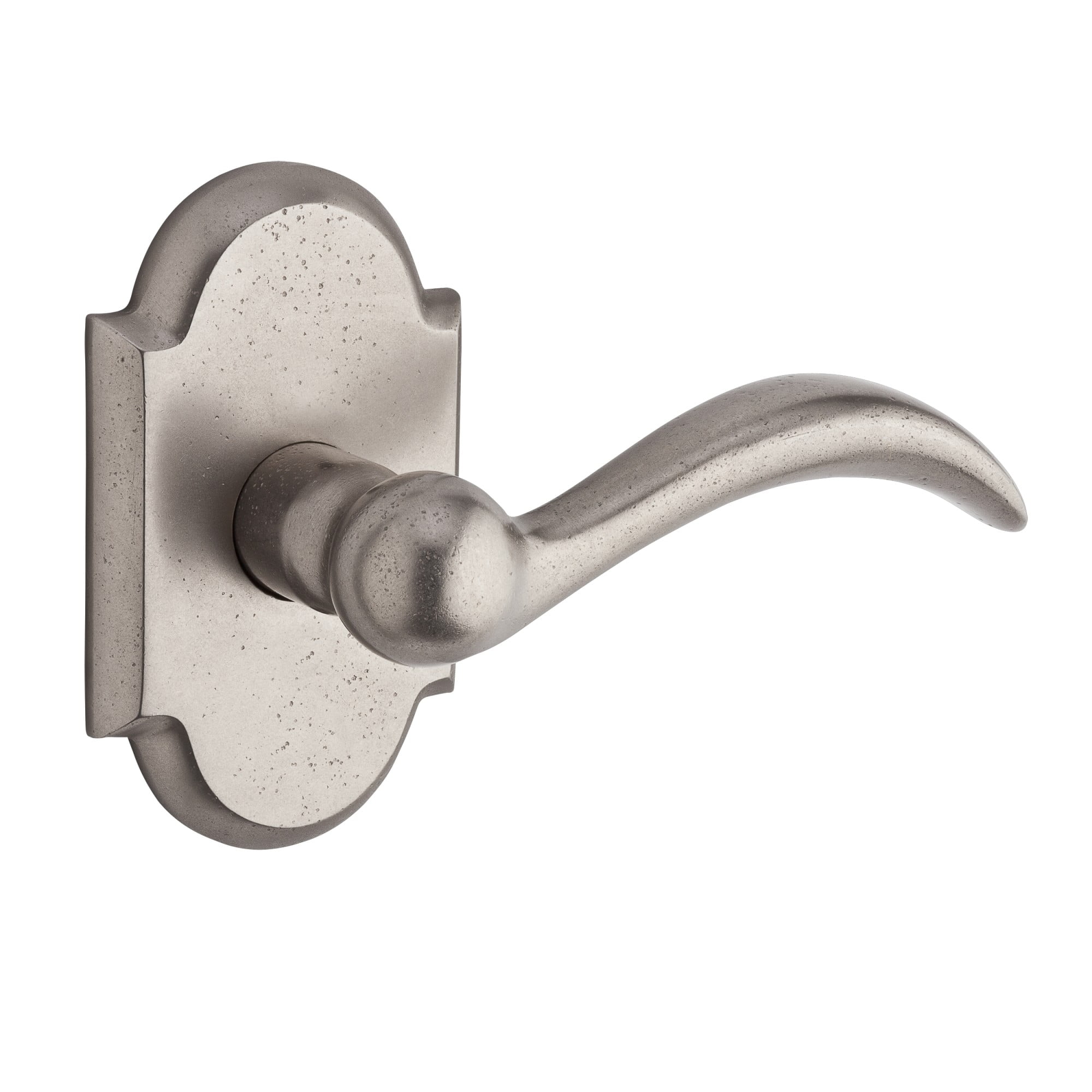 White Bronze Arch Privacy Door Lever with Rustic Arch Rose