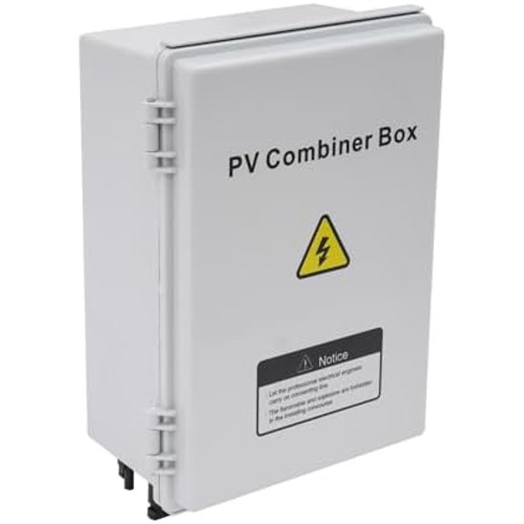 PV Combiner Box, 6 Strings Solar Combiner Box Surge Protective Device & Circuit Breaker with Combination Lock, Outdoor Solar Disconnect Switch for Grid Solar Panel System, 10.6*5.9*15.35Inch