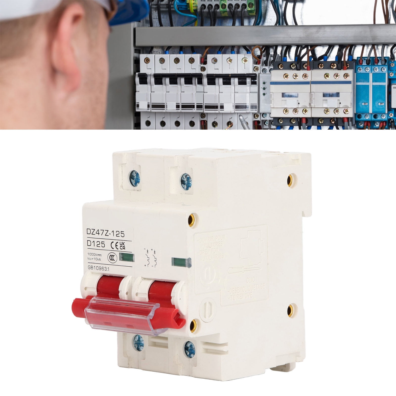 PV DC Miniature Circuit Breaker 2P Short Circuit Protection Switch DIN Rail Mount Circuit