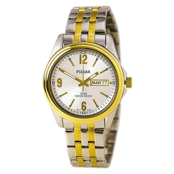 PV3002 Men's Functional White Dial Two Tone Stainless Steel Watch