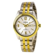 PV3002 Mens Functional White Dial Two Tone Stainless Steel Watch