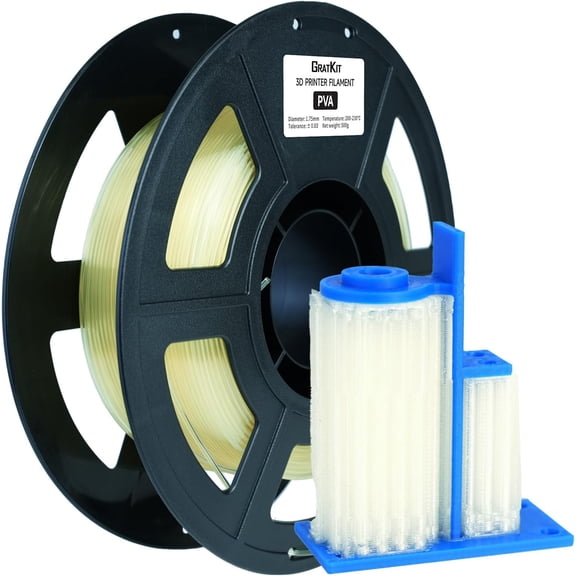 PVA 3D Printer Filament, Water Soluble Support Filament for PLA/PETG/TPU/Nylon, 1.75mm, 0.5 KG