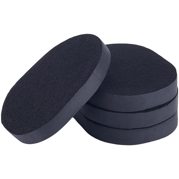 PVA Sponge Makeup Powder Puff Oval Black 10.3~11x8~8.5x1.3cm