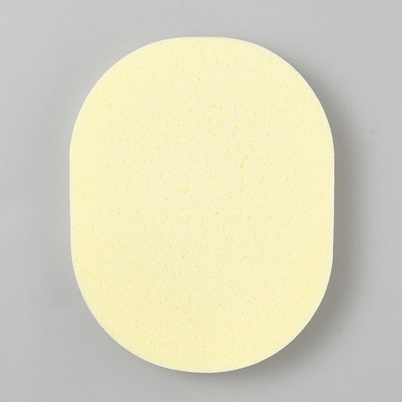 PVA Sponge Makeup Powder Puff Oval Lemon Chiffon 10.3~11x8~8.5x1.3cm