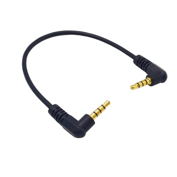 Short 20cm 3.5mm Auditory Cable with Double Angled Plugs for Stable Sound Connection