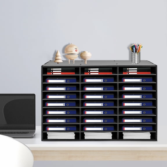 PVC 27 Slots File Sorter Literature Organizer Tabletop Mail Paper Storage Holder