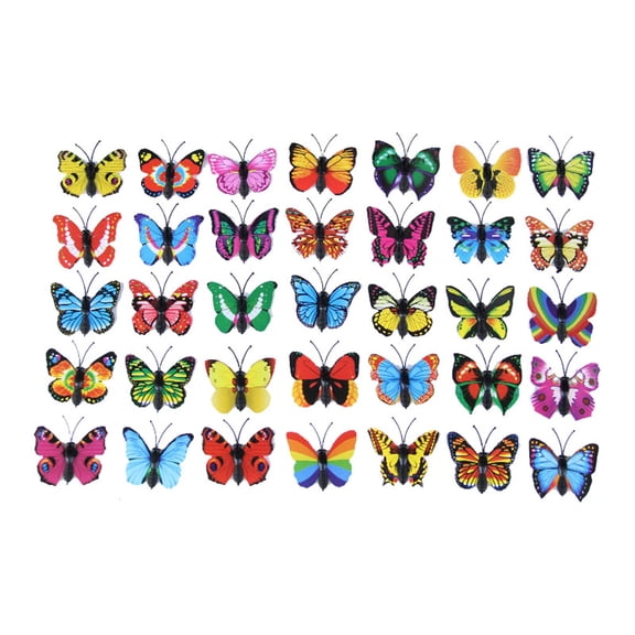 PVC 3D Butterfly Fridge Magnets Butterfly Shape Refrigerator Magnets Wall Stickers with Magnet for Wall Art Crafts Home Party Decoration (35 Styles at Random) (300Pc)