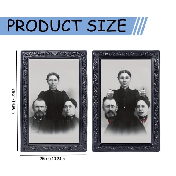 PVC 3D Lenticular Moving Halloween Picture Frame 37x25.5cm for Wall Home Decor