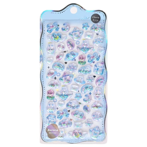 PVC 3D Stickers with Rainbow Gradient Design for Notebook and Phone Case Decoration, Suitable for Children and Adults