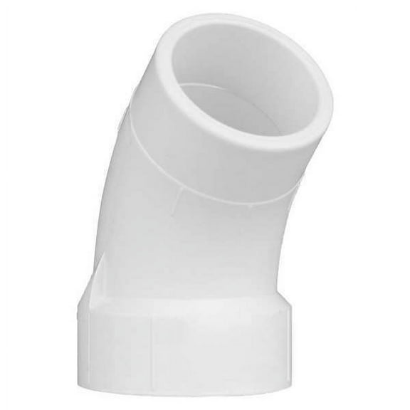PVC 45 Degree Street Elbow, Hub x Spigot, 1-1/2 in Pipe Size