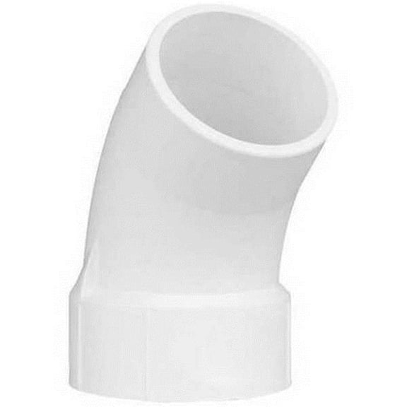 PVC 45 Degree Street Elbow, Hub x Spigot, 3 in Pipe Size