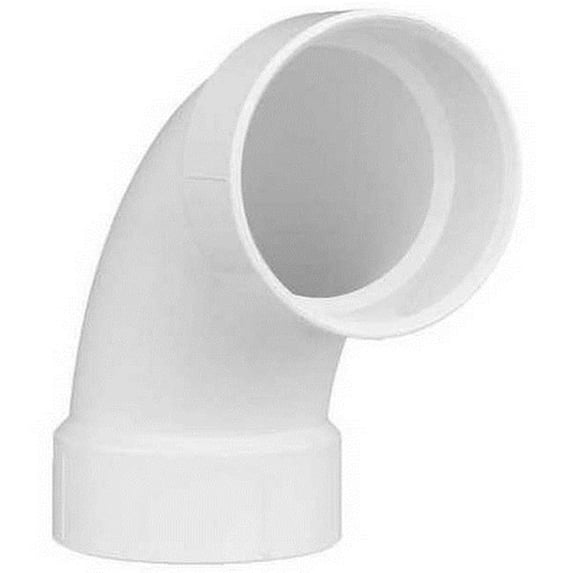 PVC 90 Degree Long Sweep Elbow, Hub, 4 in Pipe Size 1WJZ5