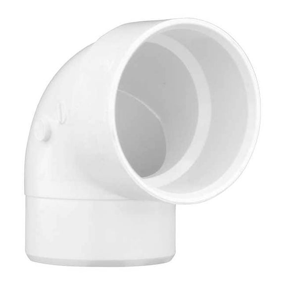 PVC 90 Degree Vent Street Elbow, Hub x Spigot, 3 in Pipe Size 06090