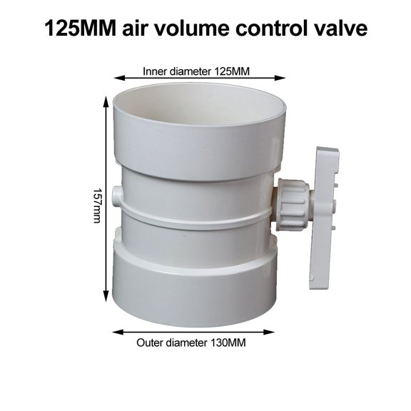 PVC Air Volume Control Valve Manual Control Duct Air Volume Stop Control Valve - 125mm