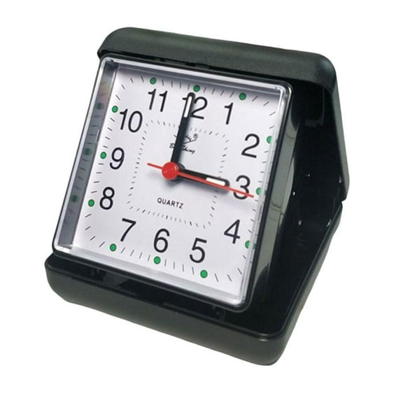 PVC Alarm Clock with Creative Box Shape, Large Display, Classic Black and White Style for Desktop and Travel