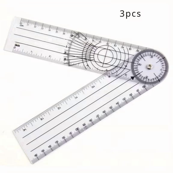 PVC Angle Ruler 180 Degree Protractor Dual Scale Drafting Drawing Tool