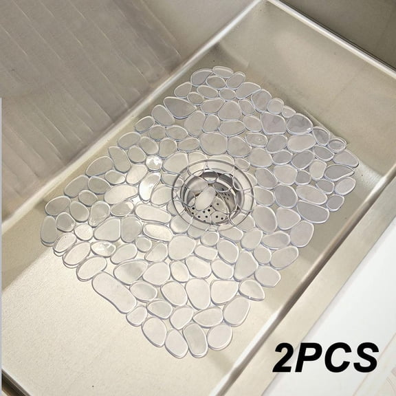PVC Anti-Slip Dish Drying Mat 30x40cm Stone Pattern Quick-Dry Kitchen Sink Tray