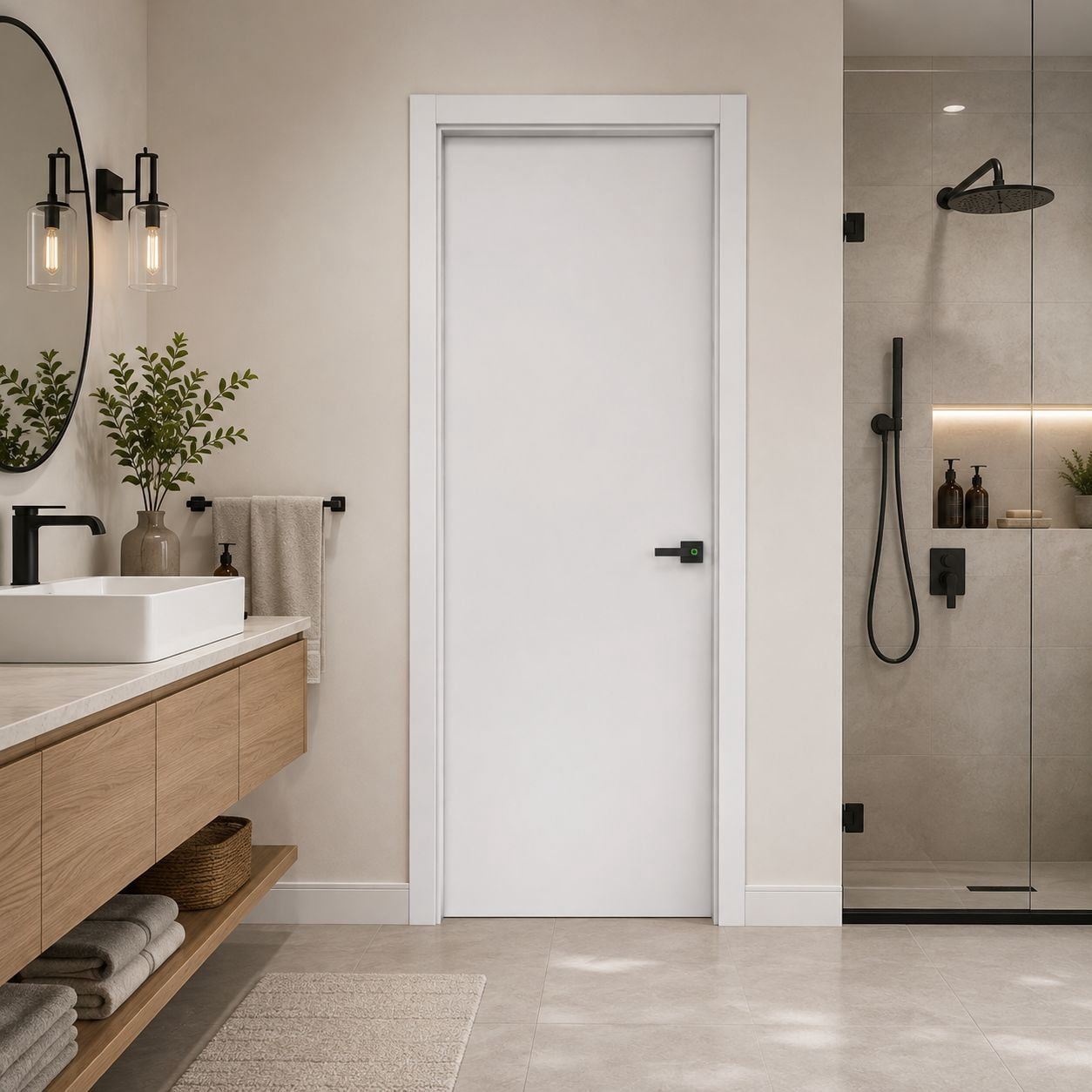 Pvc Muolding PVC AquaDoor Kit 24 in. x 80 in. Waterproof Interior Door with WPC ...