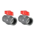 thumbnail image 1 of Ball Valve Water Pipe Threaded Ends 1-1/2" Inner Diameter Red Gray 2Pcs, 1 of 3