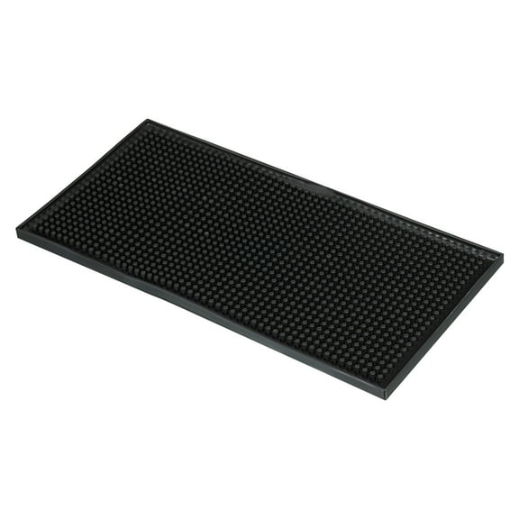 Bar Mat 12x6x0.4" Non-Slip Bar Service Mat Countertop Spill Mat, Black