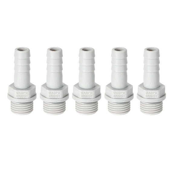 Unique Bargains Barb Hose Fittings Connector Adapter 6mm or 15/64" Barbed x 1/8" G Male Pipe 5Pcs, 5/16" x G1/4