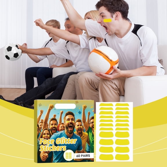 Baseball Football Party Glitter Face Stickers Easy Adhesive Long Lasting Decor for Sports Festival Cosplay
