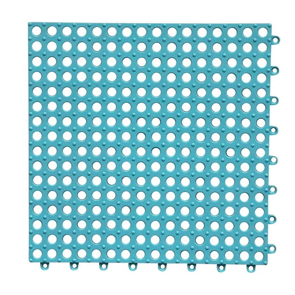 PVC Bath Mat Interlocking Non Slip Drainage Floor Tiles Shower Floor Mat with Drain Holes Suction Cup Floor Mat for Kitchen Pool